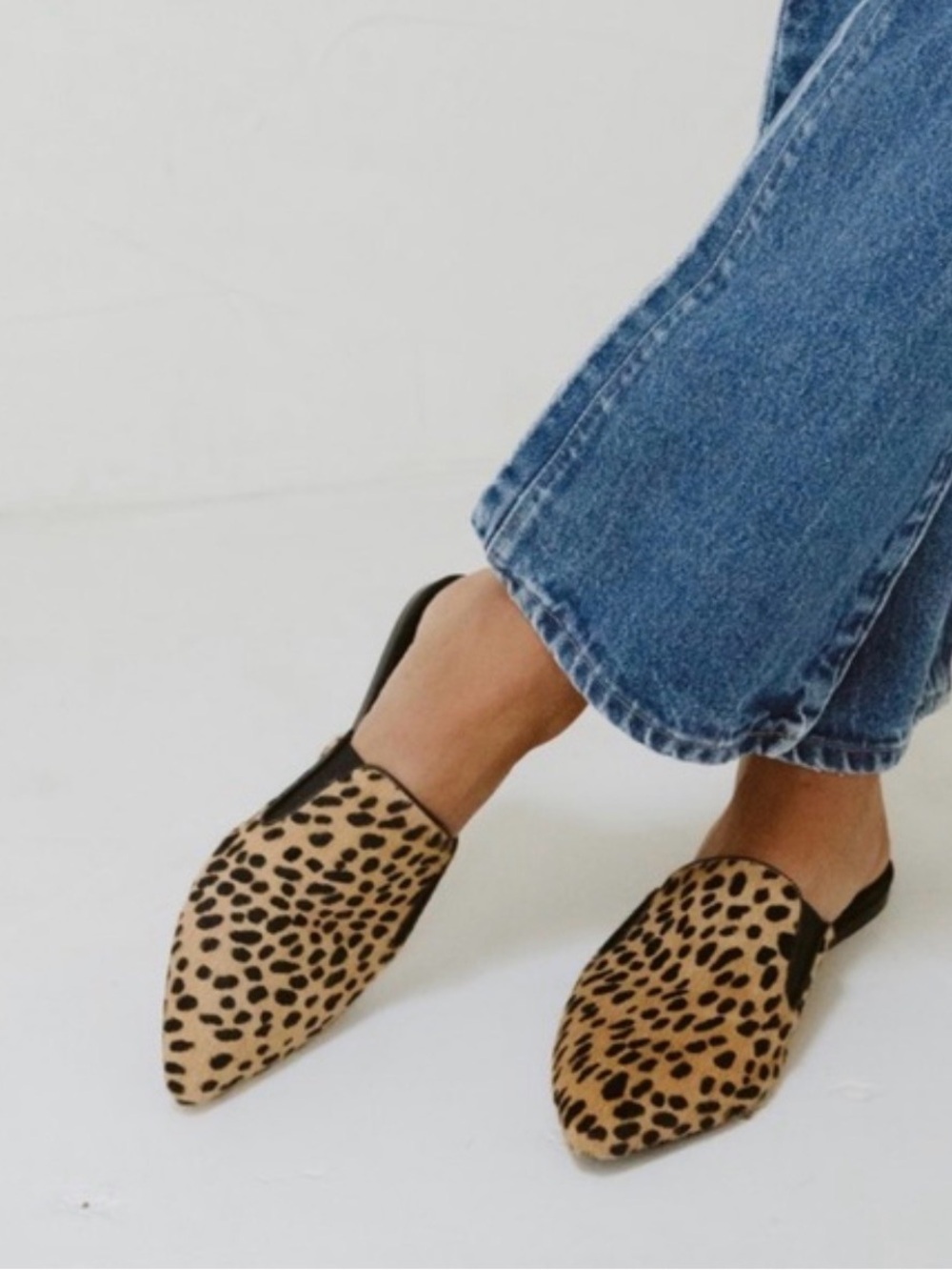 Jenni Kayne Leopard Pony Hair Mules Size 37 / US 7